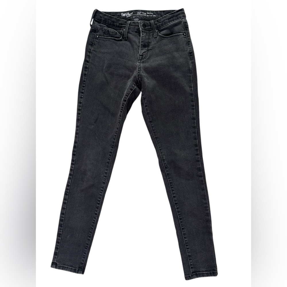 Mossimo Black Faded High Rise Skinny Jeans Power Stretch Lycra Size 2/26